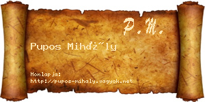 Pupos Mihály névjegykártya