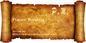 Pupos Mihály névjegykártya