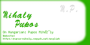 mihaly pupos business card